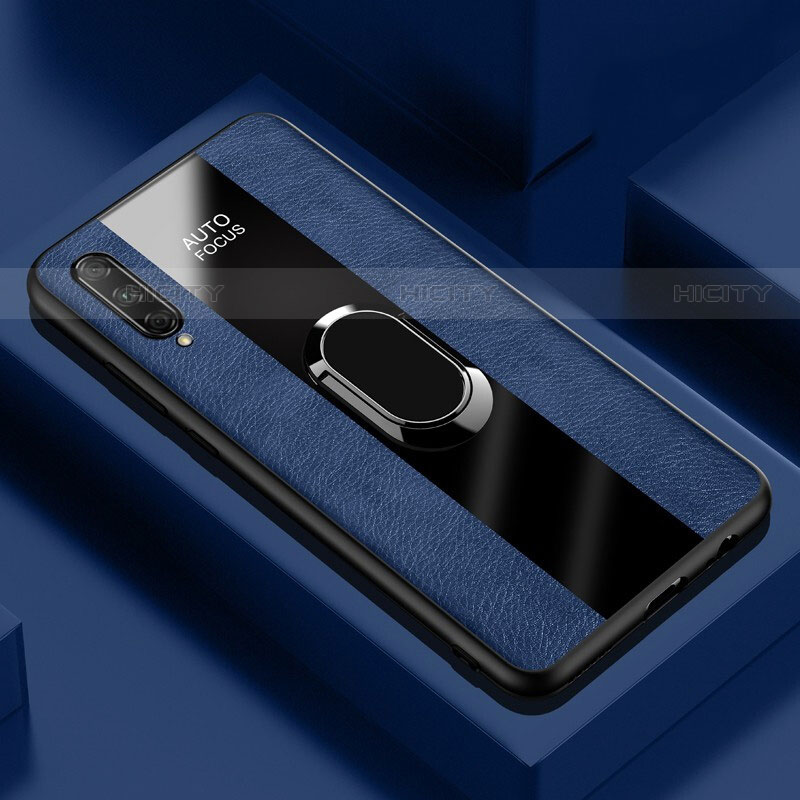 Custodia Silicone Morbida In Pelle Cover con Magnetico Anello Supporto S04 per Huawei P Smart Pro (2019)