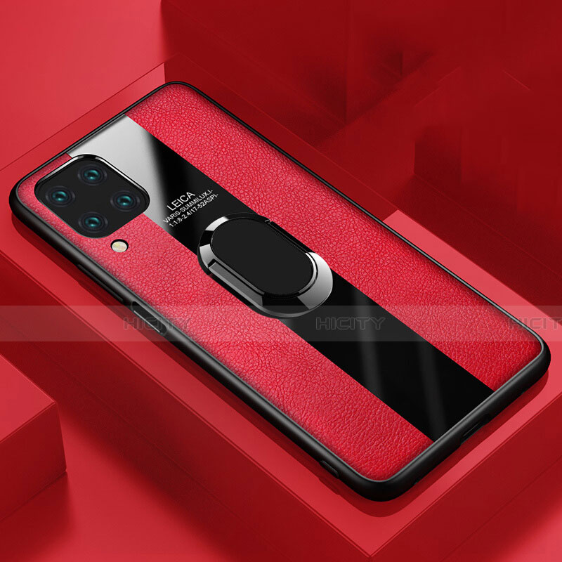 Custodia Silicone Morbida In Pelle Cover con Magnetico Anello Supporto T01 per Huawei Nova 6 SE Rosso