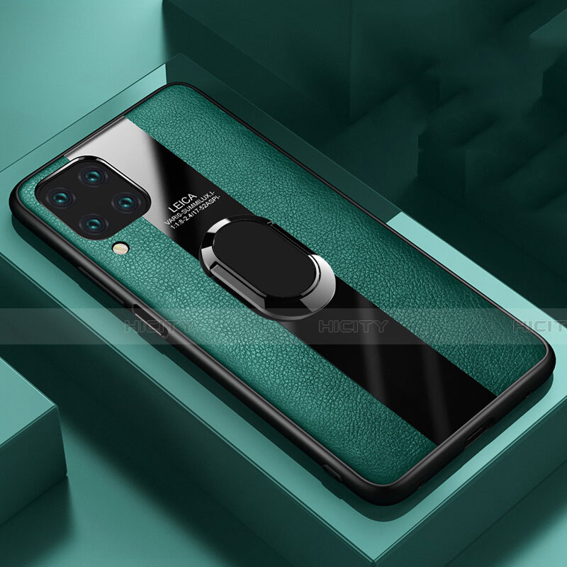 Custodia Silicone Morbida In Pelle Cover con Magnetico Anello Supporto T01 per Huawei Nova 6 SE Verde