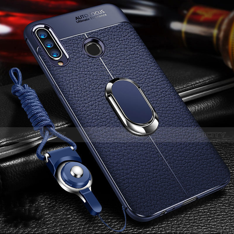 Custodia Silicone Morbida In Pelle Cover con Magnetico Anello Supporto T01 per Huawei P Smart+ Plus (2019)