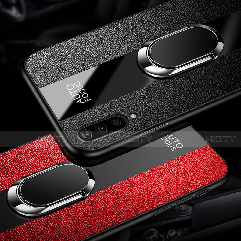 Custodia Silicone Morbida In Pelle Cover con Magnetico Anello Supporto T01 per Xiaomi Mi A3