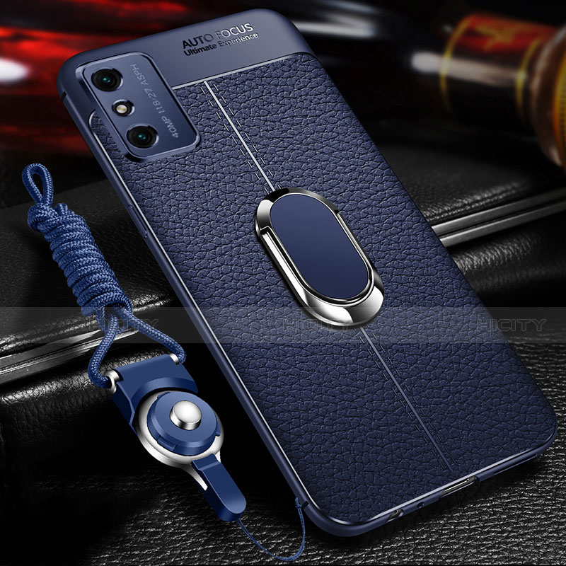 Custodia Silicone Morbida In Pelle Cover con Magnetico Anello Supporto T02 per Huawei Honor X10 Max 5G