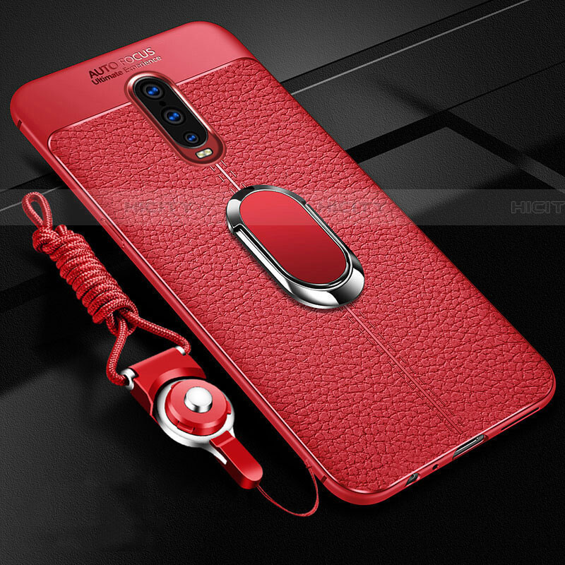 Custodia Silicone Morbida In Pelle Cover con Magnetico Anello Supporto T02 per Oppo RX17 Pro