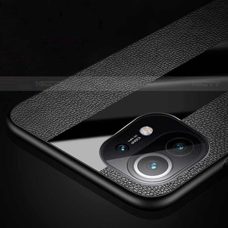 Custodia Silicone Morbida In Pelle Cover con Magnetico Anello Supporto T02 per Xiaomi Mi 11 5G