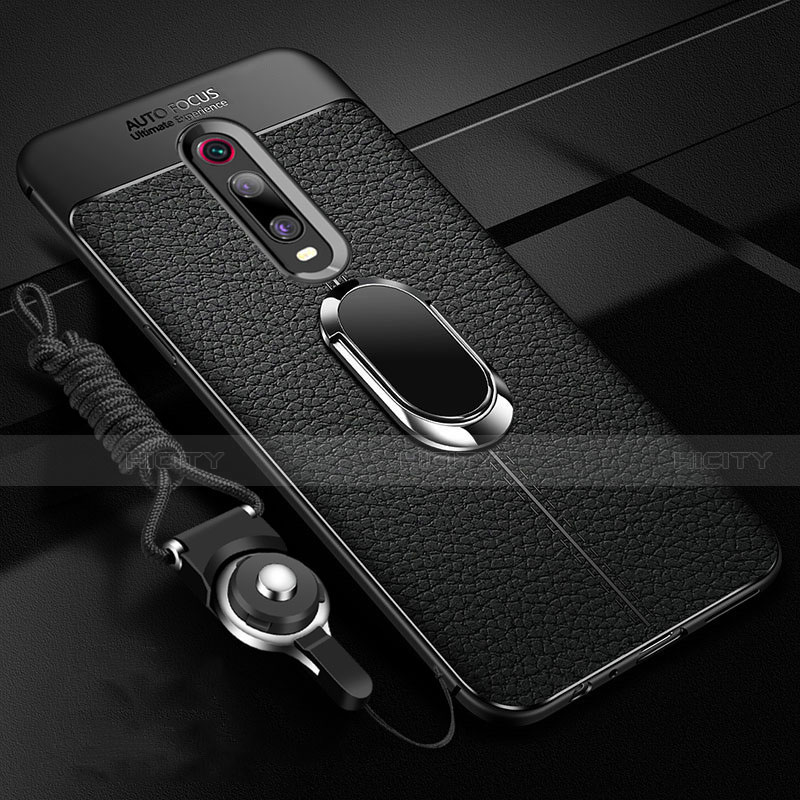 Custodia Silicone Morbida In Pelle Cover con Magnetico Anello Supporto T02 per Xiaomi Mi 9T Pro