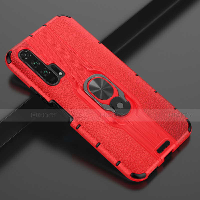 Custodia Silicone Morbida In Pelle Cover con Magnetico Anello Supporto T03 per Huawei Honor 20 Pro