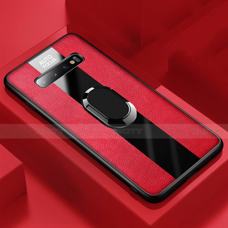 Custodia Silicone Morbida In Pelle Cover con Magnetico Anello Supporto T03 per Samsung Galaxy S10 5G