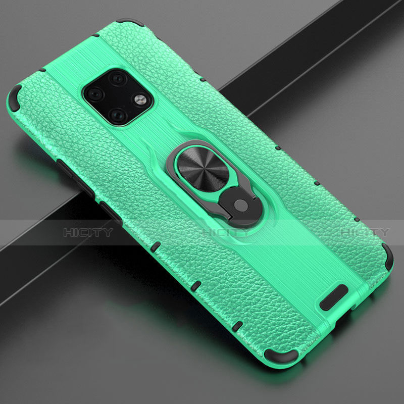 Custodia Silicone Morbida In Pelle Cover con Magnetico Anello Supporto T04 per Huawei Mate 20 Pro