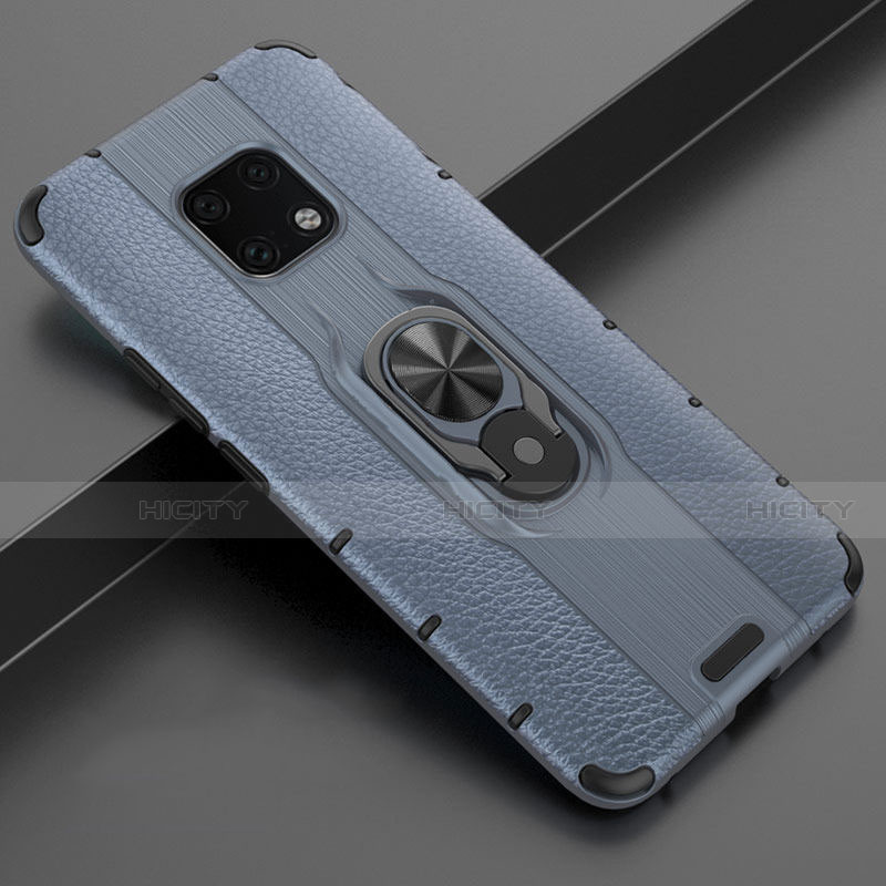 Custodia Silicone Morbida In Pelle Cover con Magnetico Anello Supporto T04 per Huawei Mate 20 Pro