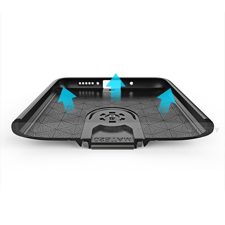 Custodia Silicone Morbida In Pelle Cover con Magnetico Anello Supporto T05 per Huawei Mate 20