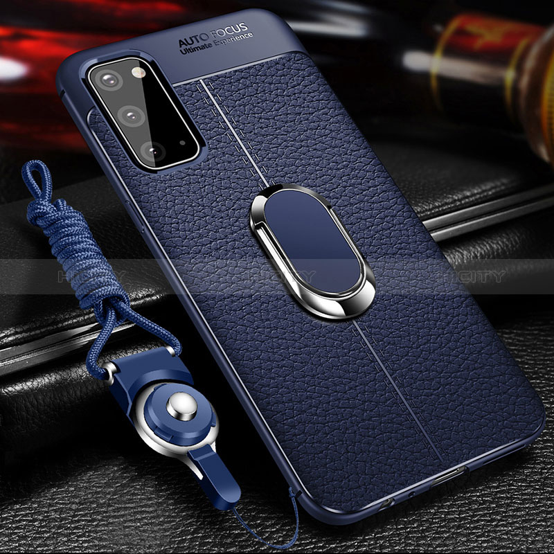 Custodia Silicone Morbida In Pelle Cover con Magnetico Anello Supporto WL1 per Samsung Galaxy S20 5G