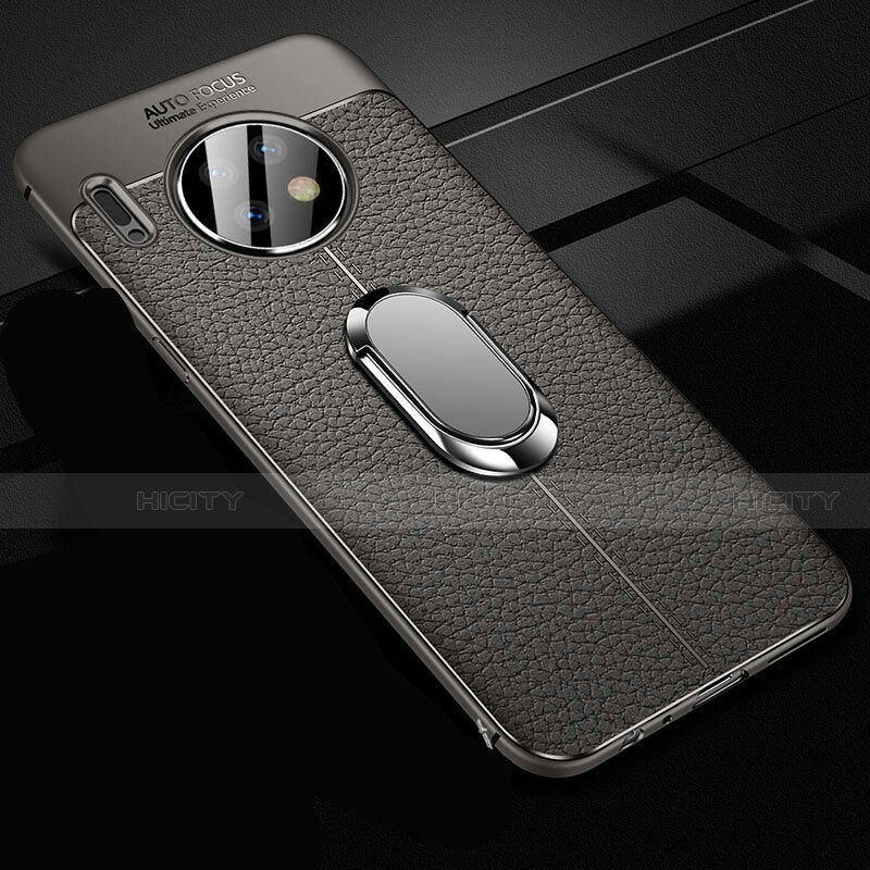 Custodia Silicone Morbida In Pelle Cover con Magnetico Anello Supporto Z02 per Huawei Mate 30 Pro 5G Grigio