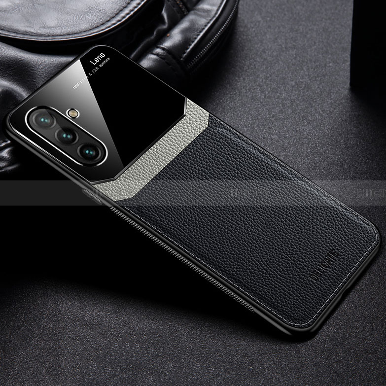 Custodia Silicone Morbida In Pelle Cover con Magnetico FL1 per Samsung Galaxy A13 5G Nero