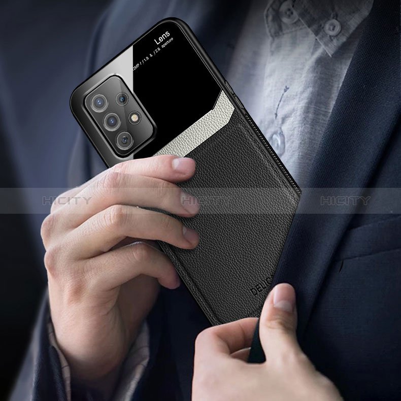 Custodia Silicone Morbida In Pelle Cover con Magnetico FL1 per Samsung Galaxy A52s 5G