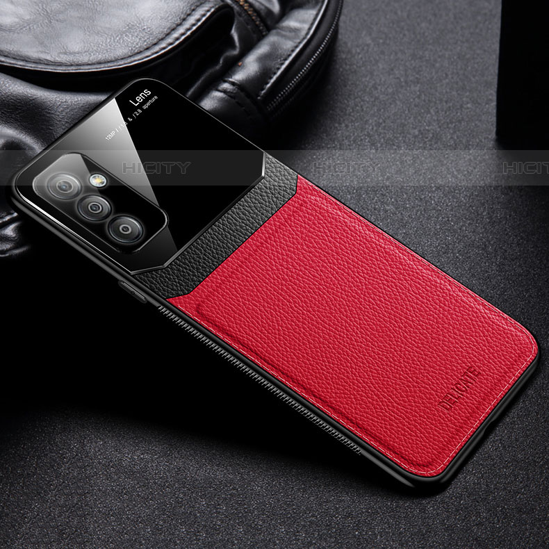 Custodia Silicone Morbida In Pelle Cover con Magnetico FL1 per Samsung Galaxy F23 5G Rosso