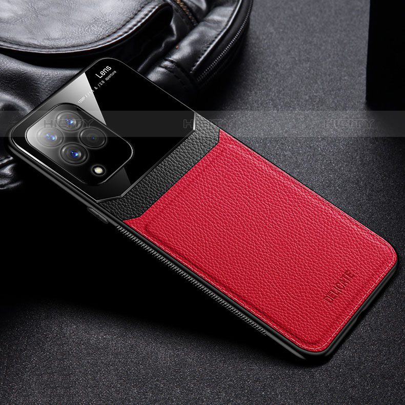 Custodia Silicone Morbida In Pelle Cover con Magnetico FL1 per Samsung Galaxy M33 5G Rosso