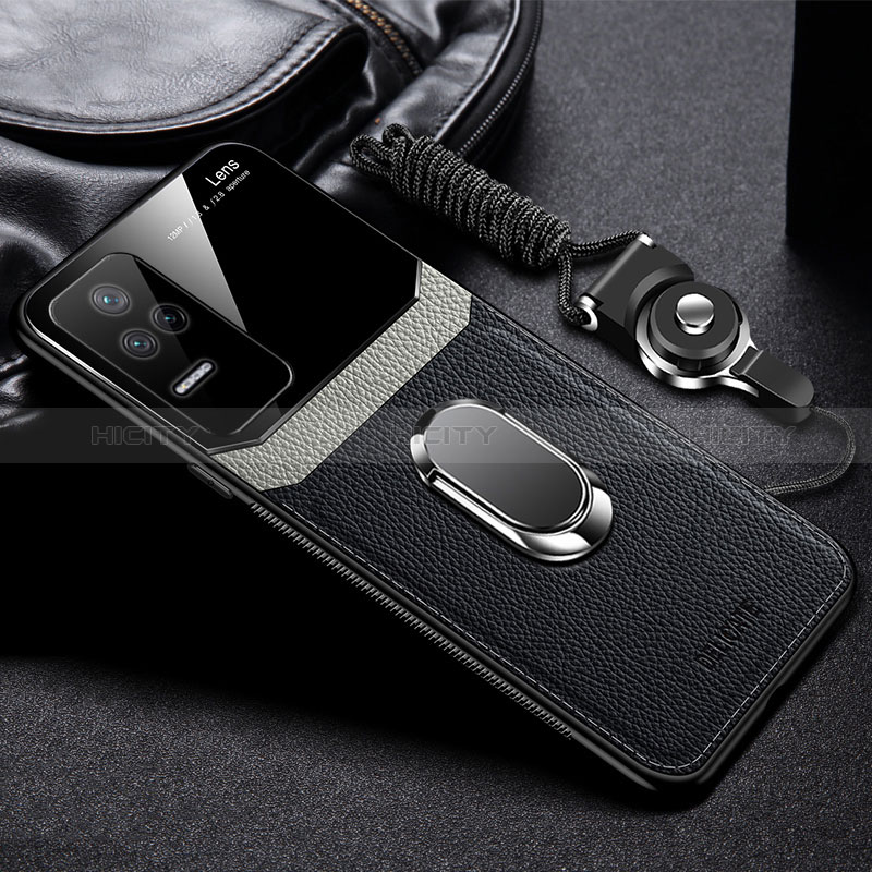 Custodia Silicone Morbida In Pelle Cover con Magnetico FL2 per Xiaomi Redmi K50 5G Nero