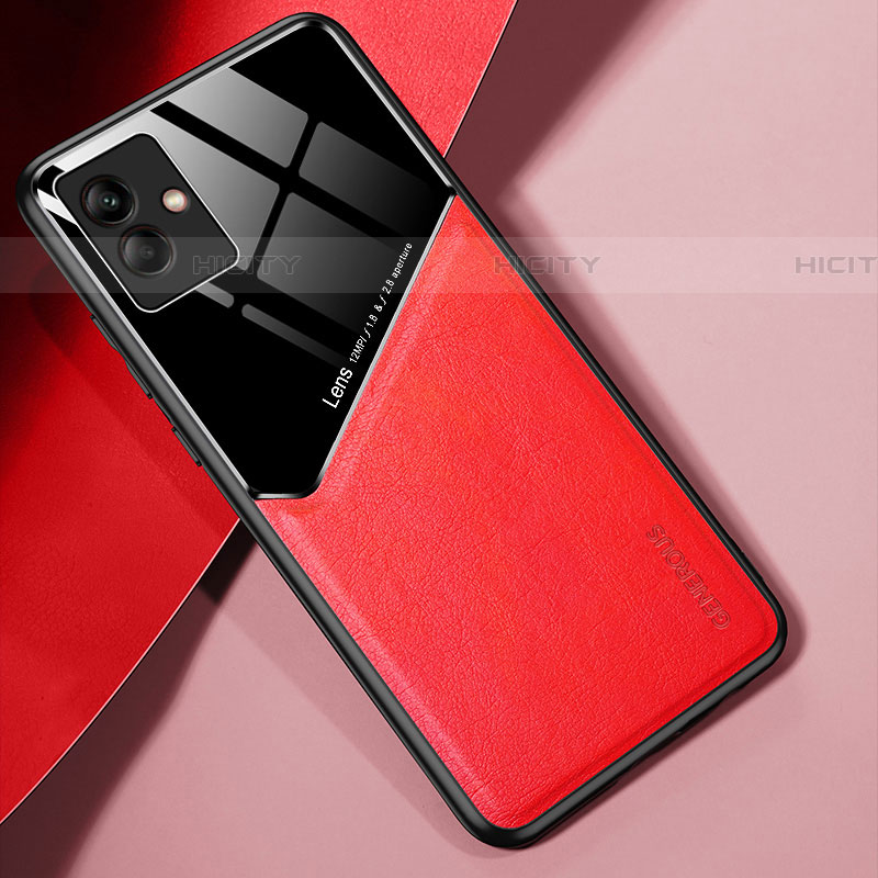 Custodia Silicone Morbida In Pelle Cover con Magnetico per Samsung Galaxy A04E Rosso