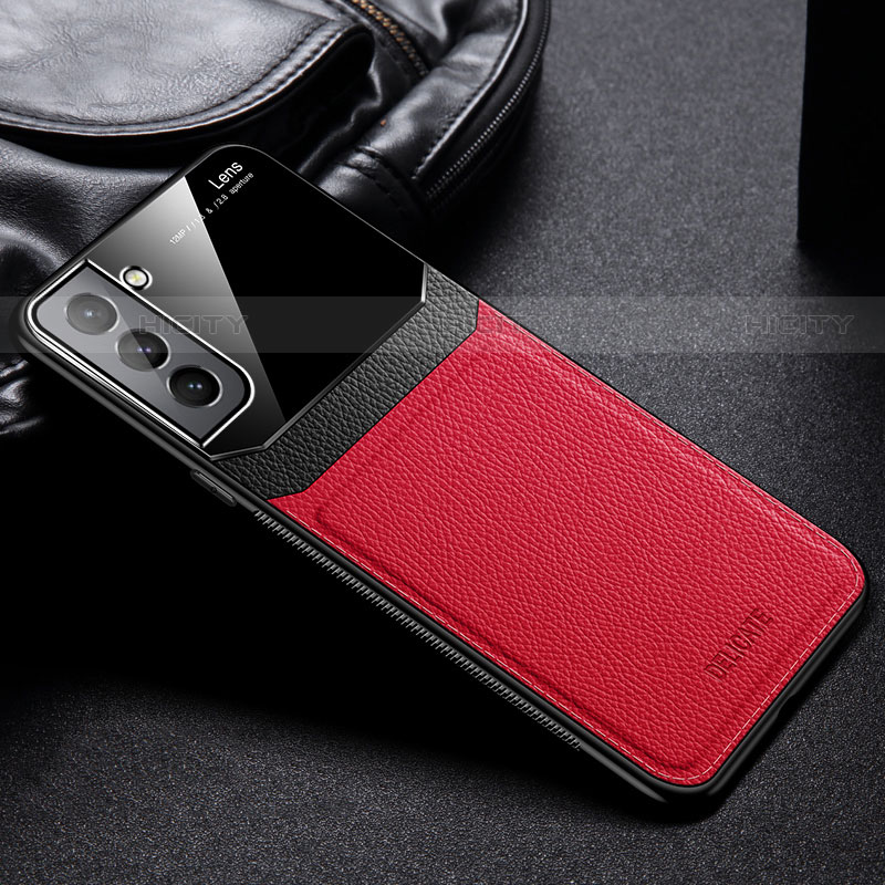 Custodia Silicone Morbida In Pelle Cover con Magnetico per Samsung Galaxy S23 5G Rosso