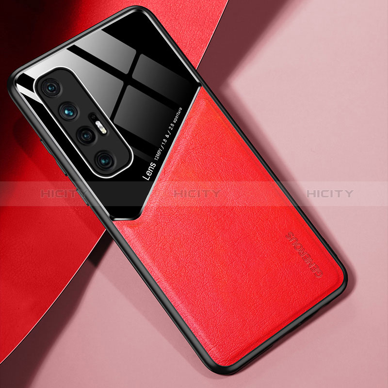 Custodia Silicone Morbida In Pelle Cover con Magnetico per Xiaomi Mi 10S 5G Rosso