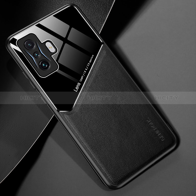 Custodia Silicone Morbida In Pelle Cover con Magnetico per Xiaomi Poco F4 GT 5G Nero