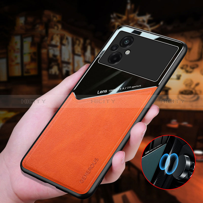 Custodia Silicone Morbida In Pelle Cover con Magnetico per Xiaomi Poco M5 4G