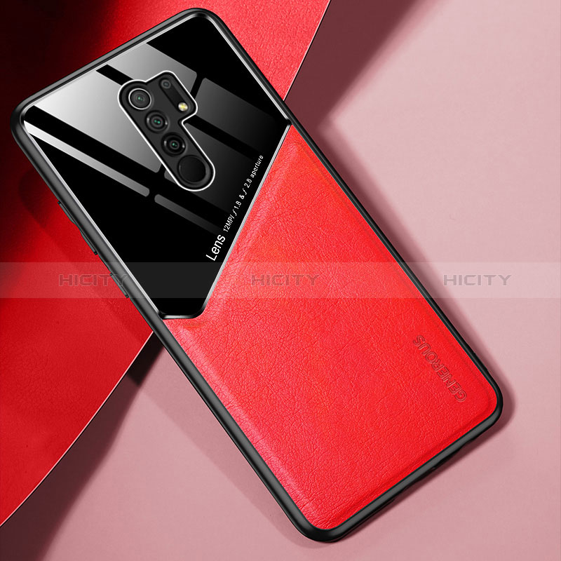 Custodia Silicone Morbida In Pelle Cover con Magnetico per Xiaomi Redmi 9