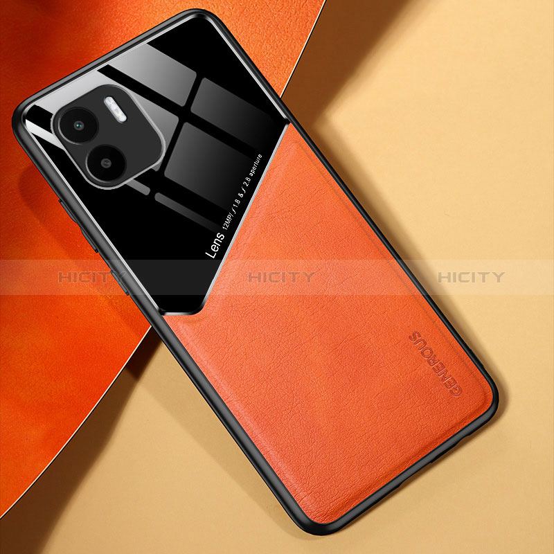 Custodia Silicone Morbida In Pelle Cover con Magnetico per Xiaomi Redmi A1 Arancione