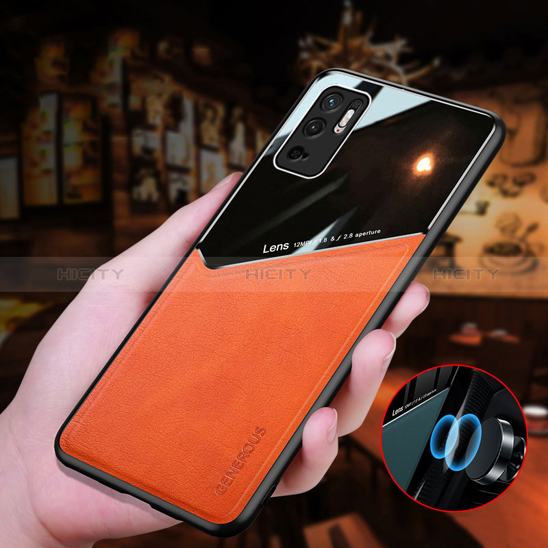 Custodia Silicone Morbida In Pelle Cover con Magnetico per Xiaomi Redmi Note 10 5G