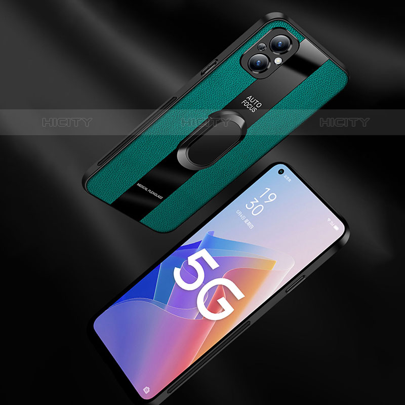 Custodia Silicone Morbida In Pelle Cover con Magnetico S01 per Oppo Reno7 Z 5G