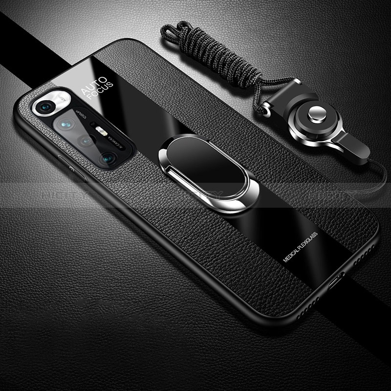 Custodia Silicone Morbida In Pelle Cover con Magnetico S01 per Xiaomi Mi 10S 5G Nero