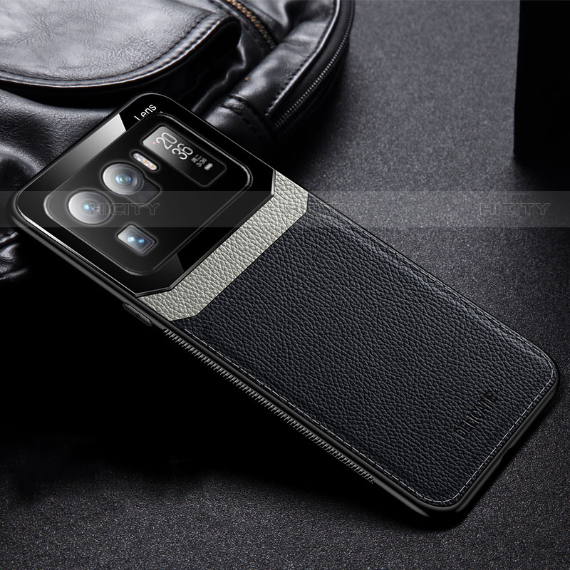 Custodia Silicone Morbida In Pelle Cover con Magnetico S01 per Xiaomi Mi 11 Ultra 5G Nero