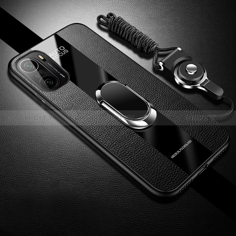 Custodia Silicone Morbida In Pelle Cover con Magnetico S01 per Xiaomi Mi 11X Pro 5G Nero