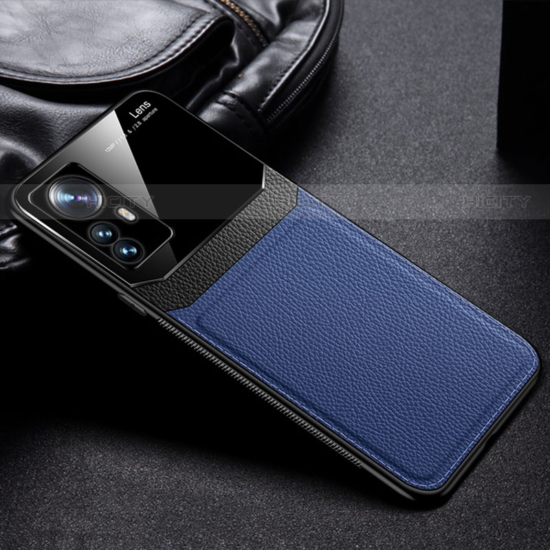 Custodia Silicone Morbida In Pelle Cover con Magnetico S01 per Xiaomi Mi 12S Pro 5G Blu