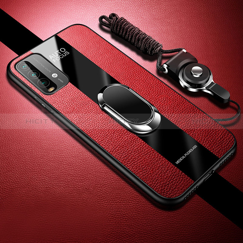 Custodia Silicone Morbida In Pelle Cover con Magnetico S01 per Xiaomi Redmi 9T 4G