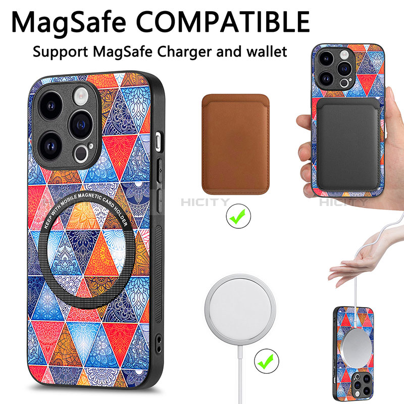 Custodia Silicone Morbida In Pelle Cover con Magnetico S01D per Apple iPhone 13 Pro Max