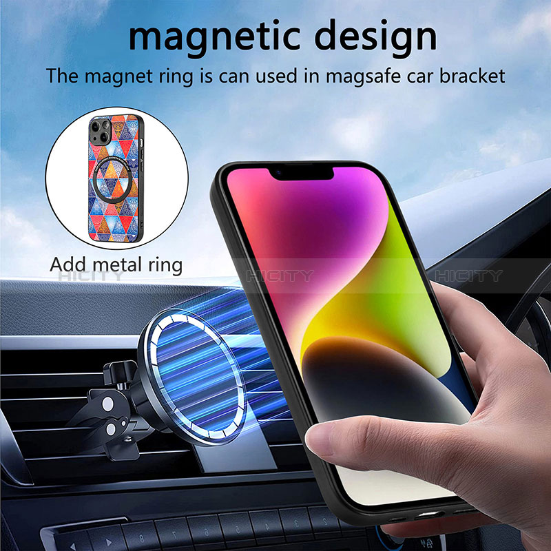 Custodia Silicone Morbida In Pelle Cover con Magnetico S01D per Apple iPhone 14