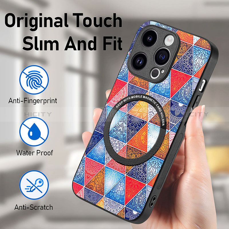 Custodia Silicone Morbida In Pelle Cover con Magnetico S01D per Apple iPhone 16 Pro Max