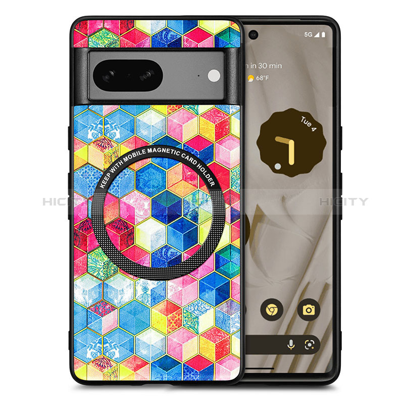 Custodia Silicone Morbida In Pelle Cover con Magnetico S01D per Google Pixel 7 5G