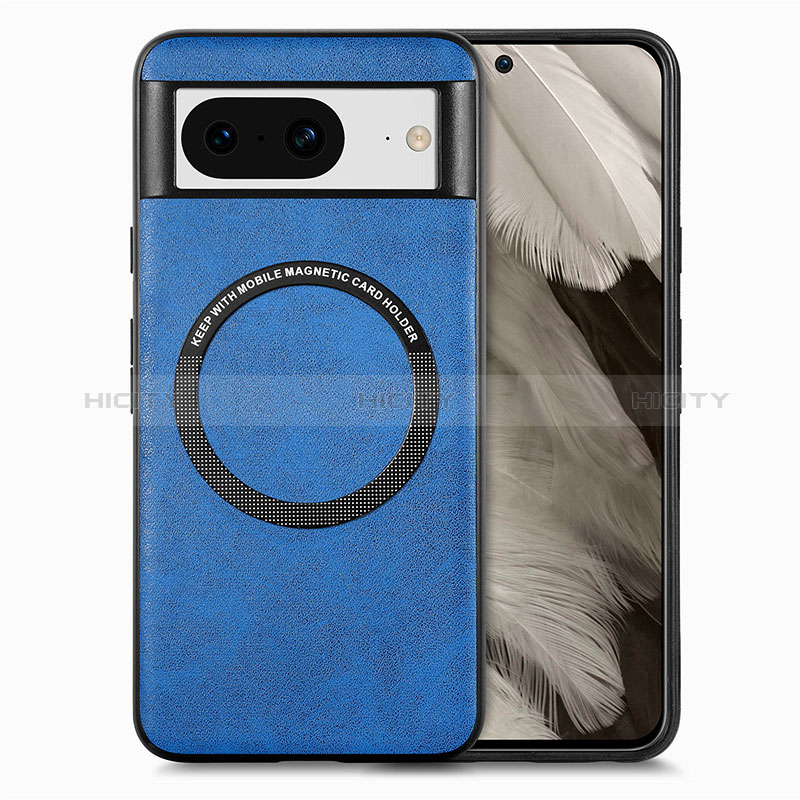 Custodia Silicone Morbida In Pelle Cover con Magnetico S01D per Google Pixel 8 5G