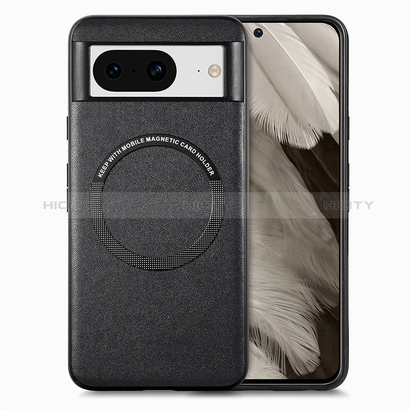 Custodia Silicone Morbida In Pelle Cover con Magnetico S01D per Google Pixel 8 5G