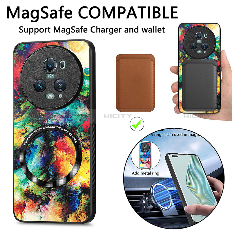 Custodia Silicone Morbida In Pelle Cover con Magnetico S01D per Huawei Honor Magic5 Pro 5G