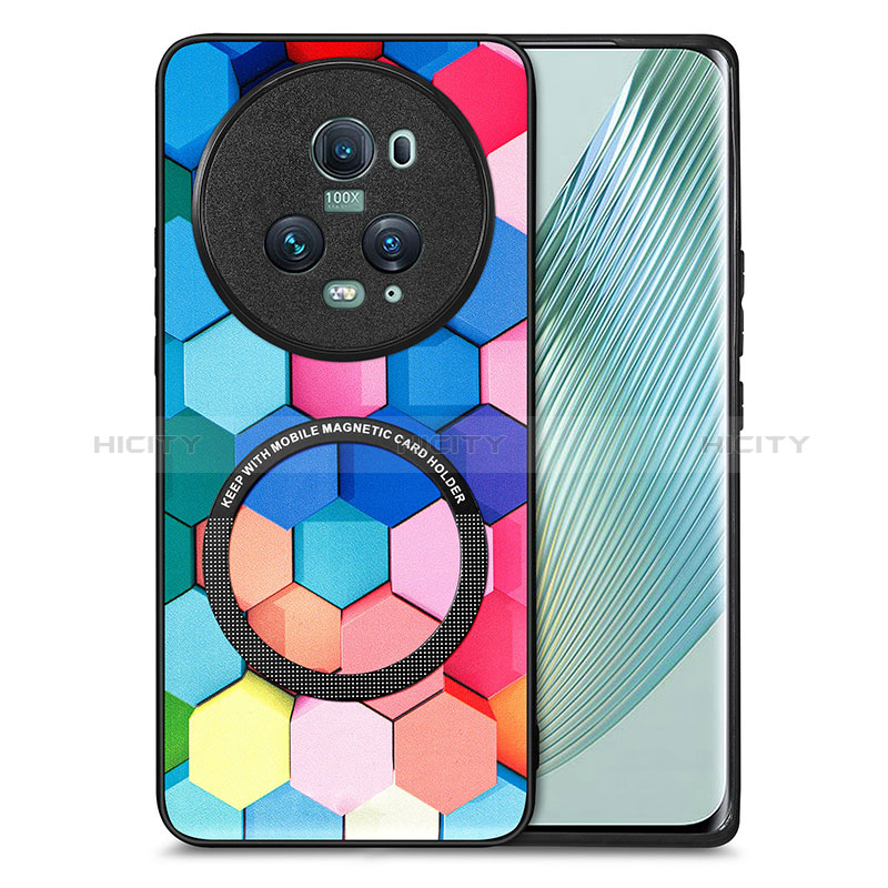 Custodia Silicone Morbida In Pelle Cover con Magnetico S01D per Huawei Honor Magic5 Pro 5G