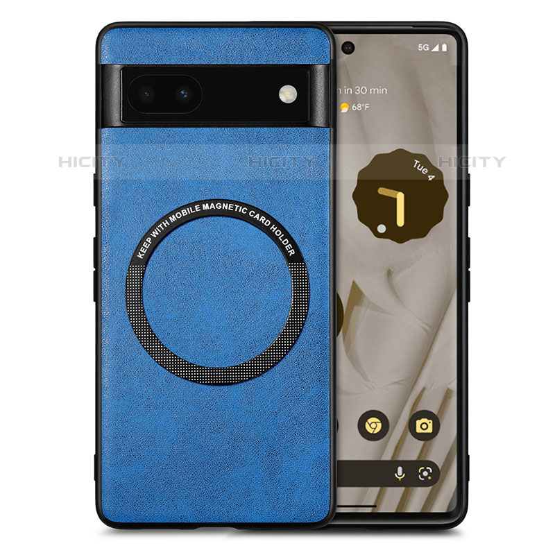 Custodia Silicone Morbida In Pelle Cover con Magnetico S02D per Google Pixel 6a 5G