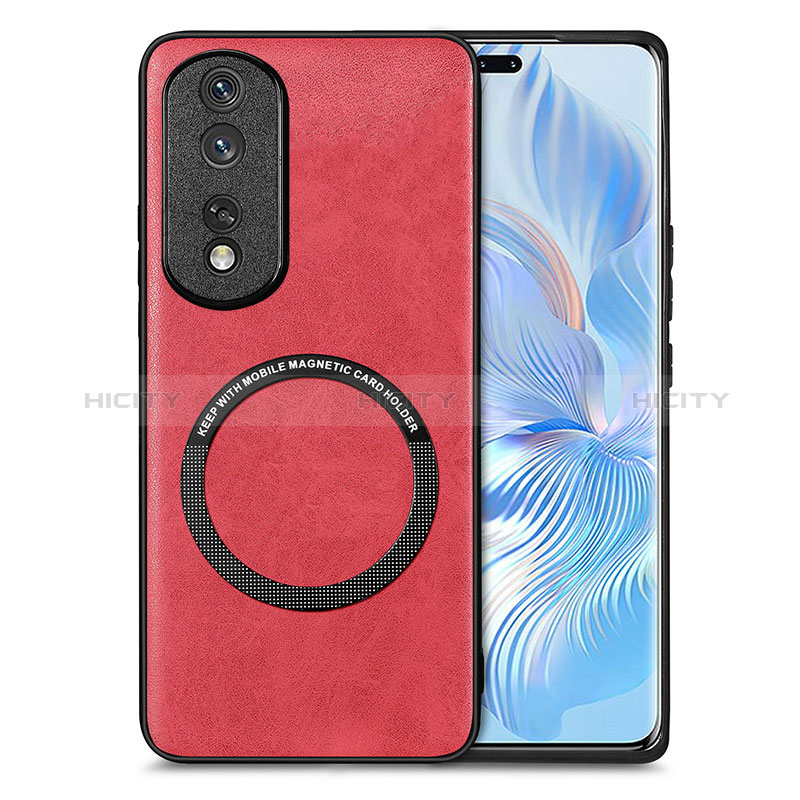 Custodia Silicone Morbida In Pelle Cover con Magnetico S02D per Huawei Honor 80 Pro 5G