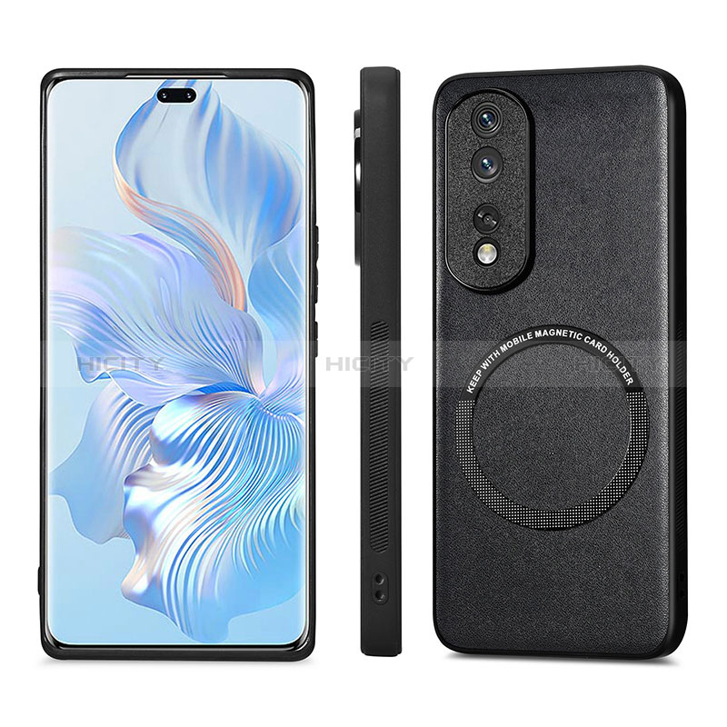 Custodia Silicone Morbida In Pelle Cover con Magnetico S02D per Huawei Honor 80 Pro 5G