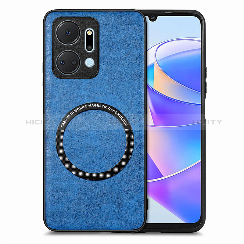 Custodia Silicone Morbida In Pelle Cover con Magnetico S02D per Huawei Honor X7a