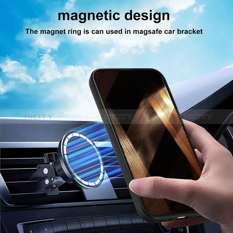 Custodia Silicone Morbida In Pelle Cover con Magnetico S07D per Apple iPhone 14 Pro Max