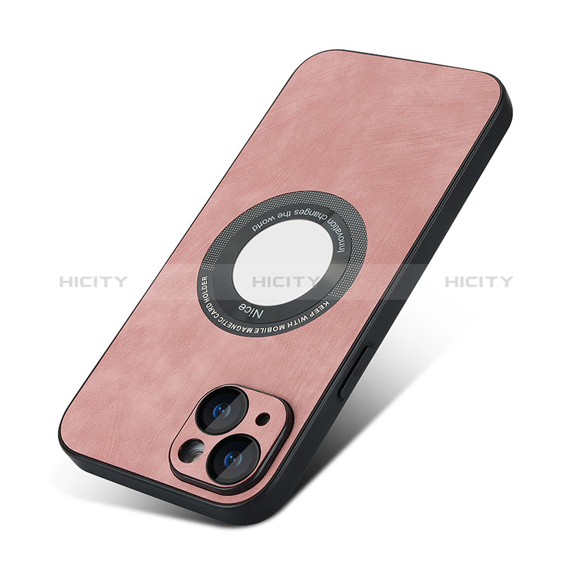 Custodia Silicone Morbida In Pelle Cover con Magnetico S07D per Apple iPhone 15 Plus