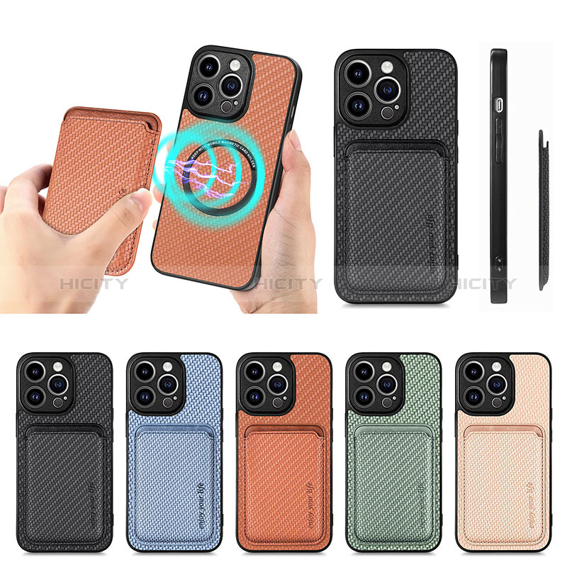 Custodia Silicone Morbida In Pelle Cover con Magnetico S08D per Apple iPhone 13 Pro